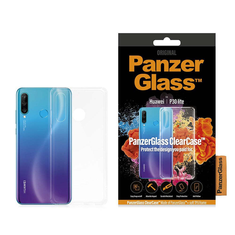 PanzerGlass ClearCase Huawei P30 Lite Cover m. Glasbagside - Gennemsigtig