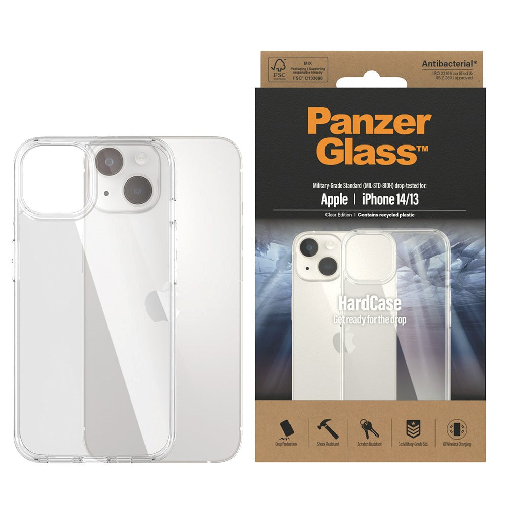 iPhone 14 / 13 Bakdeksel PanzerGlass HardCase Antibakteriell - Gjennomsiktig