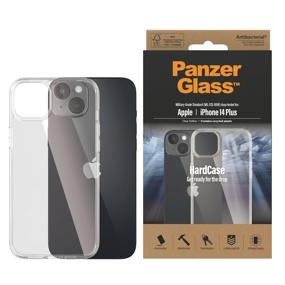 iPhone 14 Plus Bakdeksel PanzerGlass HardCase Antibakteriell - Gjennomsiktig