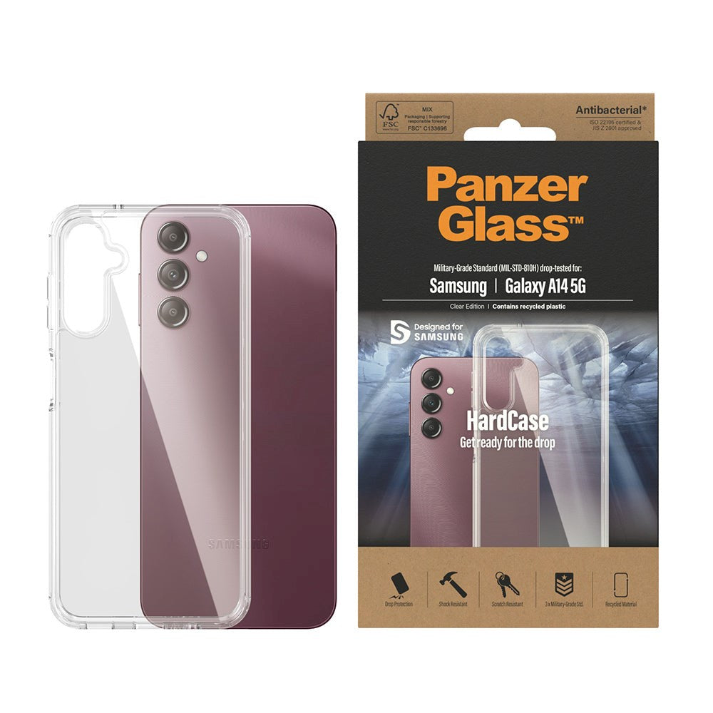 Samsung Galaxy A14 (5G) Bakdeksel PanzerGlass HardCase Antibakteriell - Gjennomsiktig