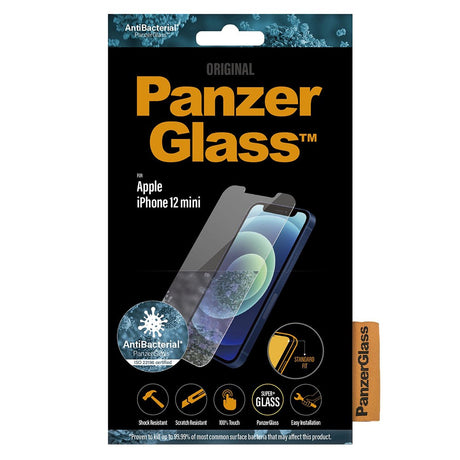 iPhone 12 Mini PanzerGlass AntiBacterial Standard Fit Skjermbeskytter - Gjennomsiktig