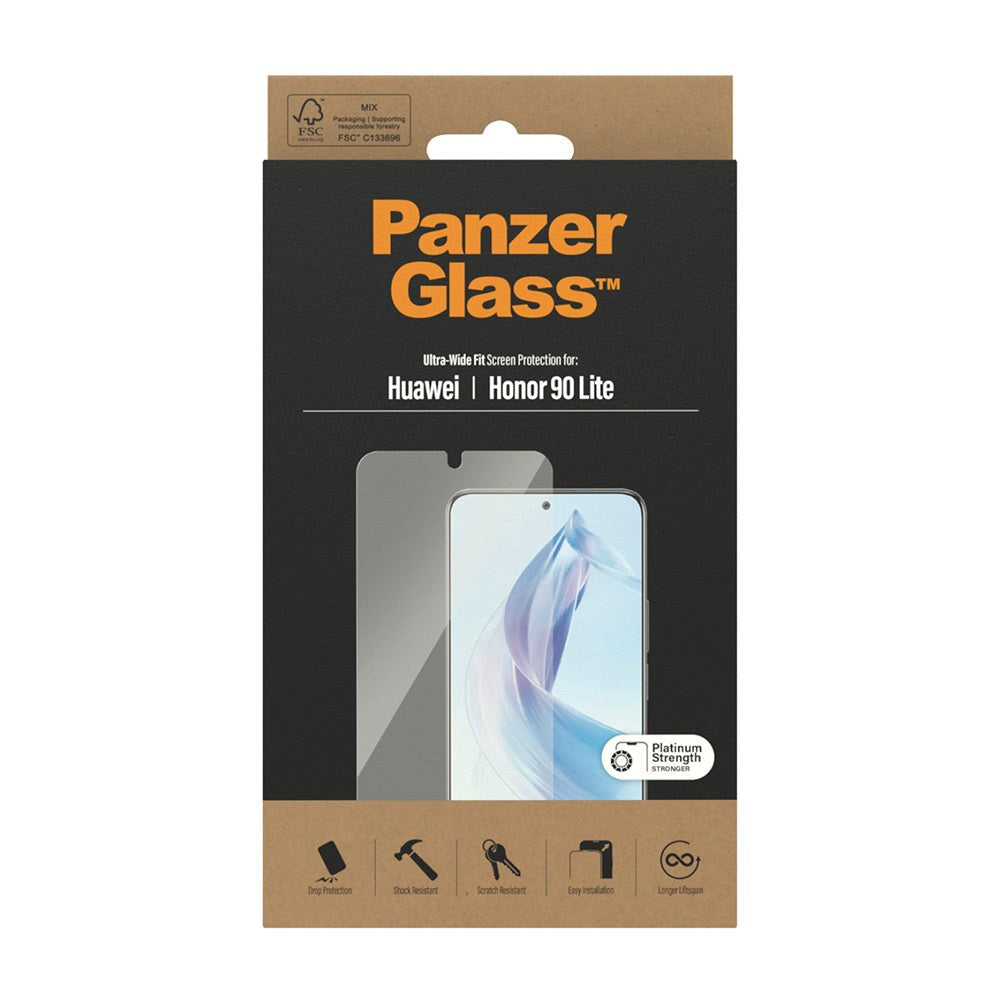 Honor 90 Lite PanzerGlass Ultra Wide Fit Skærmbeskyttelsesglas - Platinum Strength - Gennemsigtig