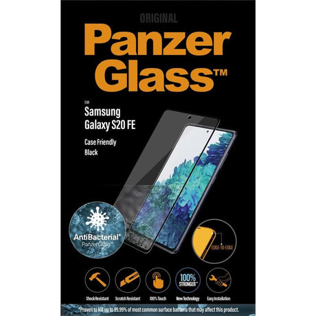 PanzerGlass Samsung Galaxy S20 FE / S20 FE (5G) Antibakteriell kant-til-kant skjermbeskytter - Veskevennlig - Svart
