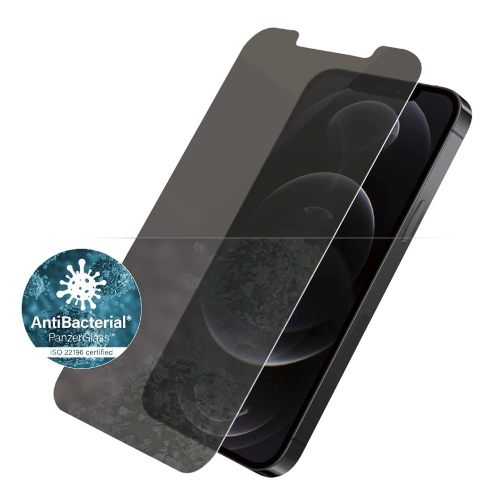 PanzerGlass iPhone 12 / 12 Pro AntiBacterial Standard Fit skjermbeskytter - Personvernglass - Gjennomsiktig