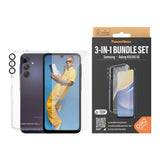 Samsung Galaxy A15 / A15 (5G) PanzerGlass 3-i-1 Bundle m. EasyAligner - Skærmbeskyttelse (UWF) / D3O Bio Hardcase Cover / Hoops Kamerabeskyttelse - Gennemsigtig / Sort