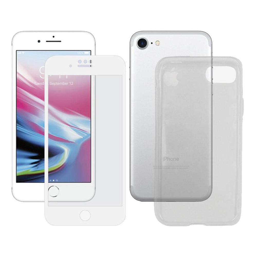 iPhone SE (2022 / 2020) / 8 / 7 PanzerGlass 360° Protection (Glas m. Hvid Kant + Bagside Cover)