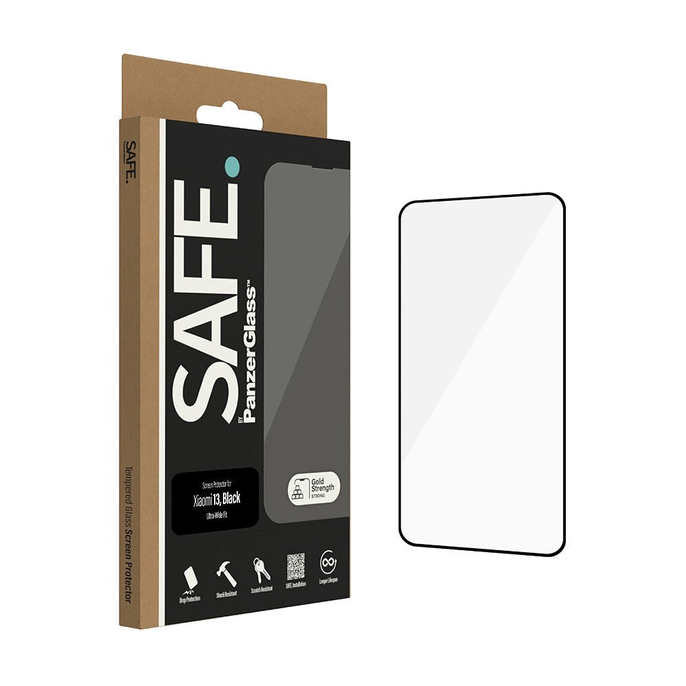 Xiaomi 13 Safe By PanzerGlass® Ultra-Wide Fit-skjermbeskytter - Veskevennlig - Gullstyrke - Gjennomsiktig