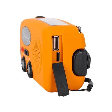 Xceed Emergency Radio w. Solar PowerBank 5000mAh og lommelykt - svart / gul