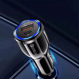 Xceed Biloplader 38W med USB-C og USB-A - Sort