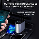 Zmartgear 4-i-1 60W Billader m. Uttrekkbar Lightning-kabel &amp; USB-C - USB-C &amp; USB-A-port - Svart