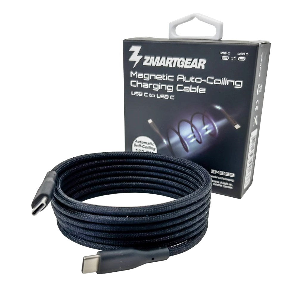Zmartgear Magnetisk Kabel - 60W - USB-C til USB-C - 1.8m - Sort
