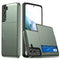 Samsung Galaxy S22 Hybrid Plastic Back Case Craftsman Cover m. Kortholder - Army Green