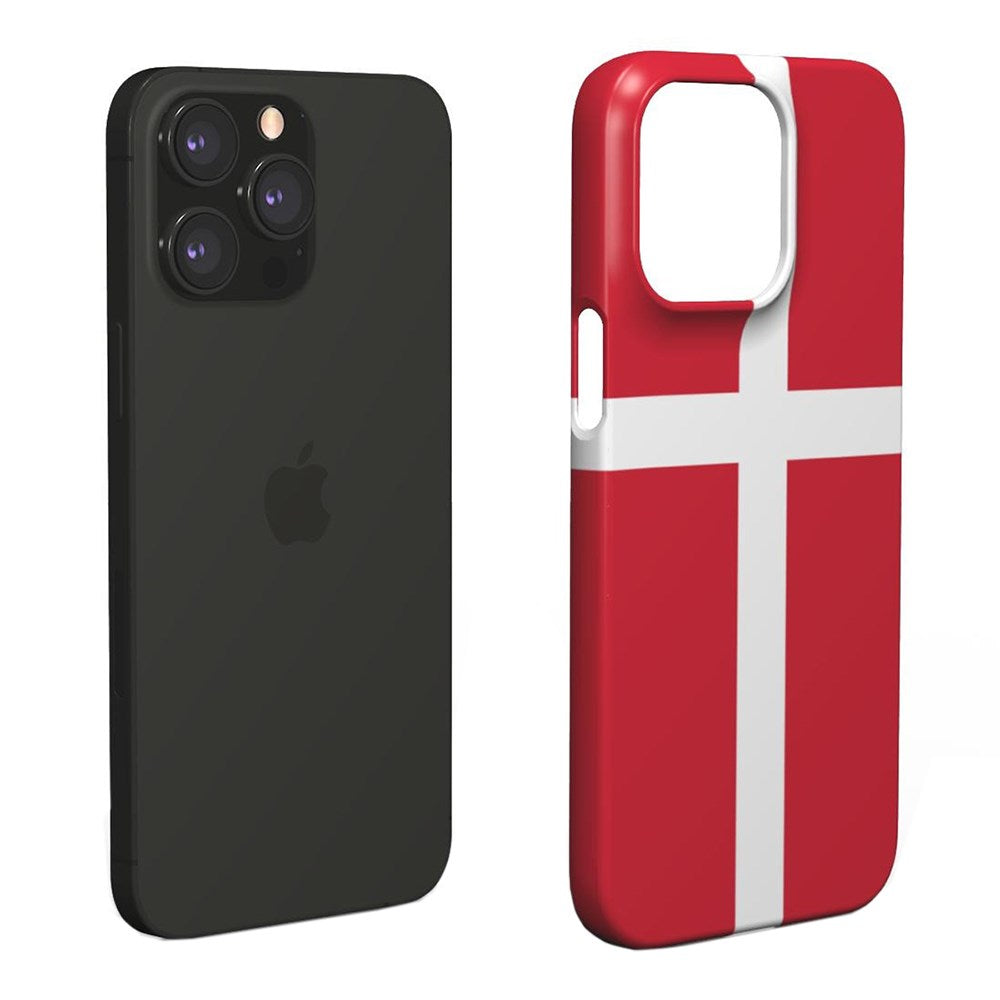EIDERWOOD iPhone 15 Hardplast Bakdeksel - Danmarks flagg
