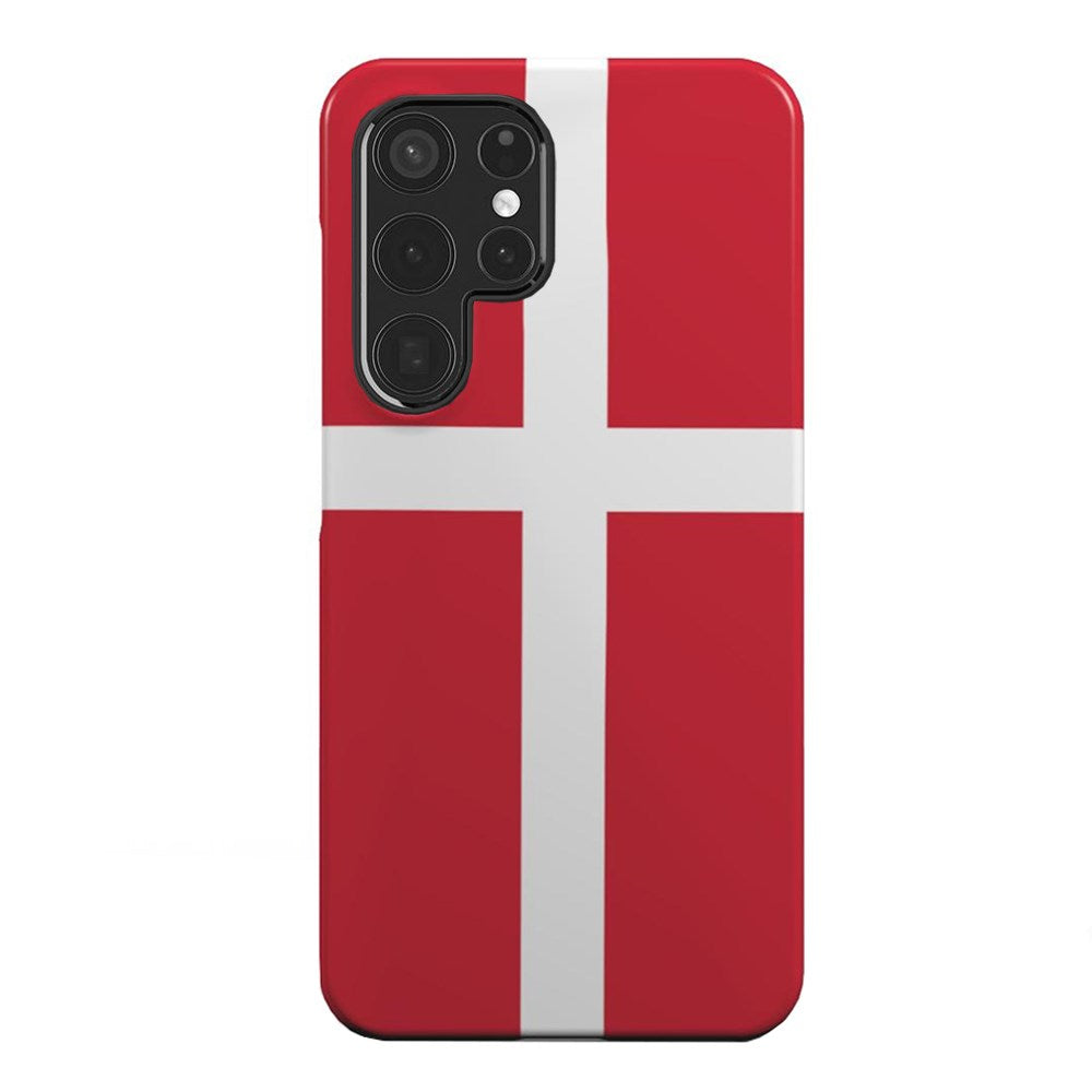 EIDERWOOD Samsung Galaxy S22 Ultra Hard Plastic Bakdeksel - Danmarks flagg