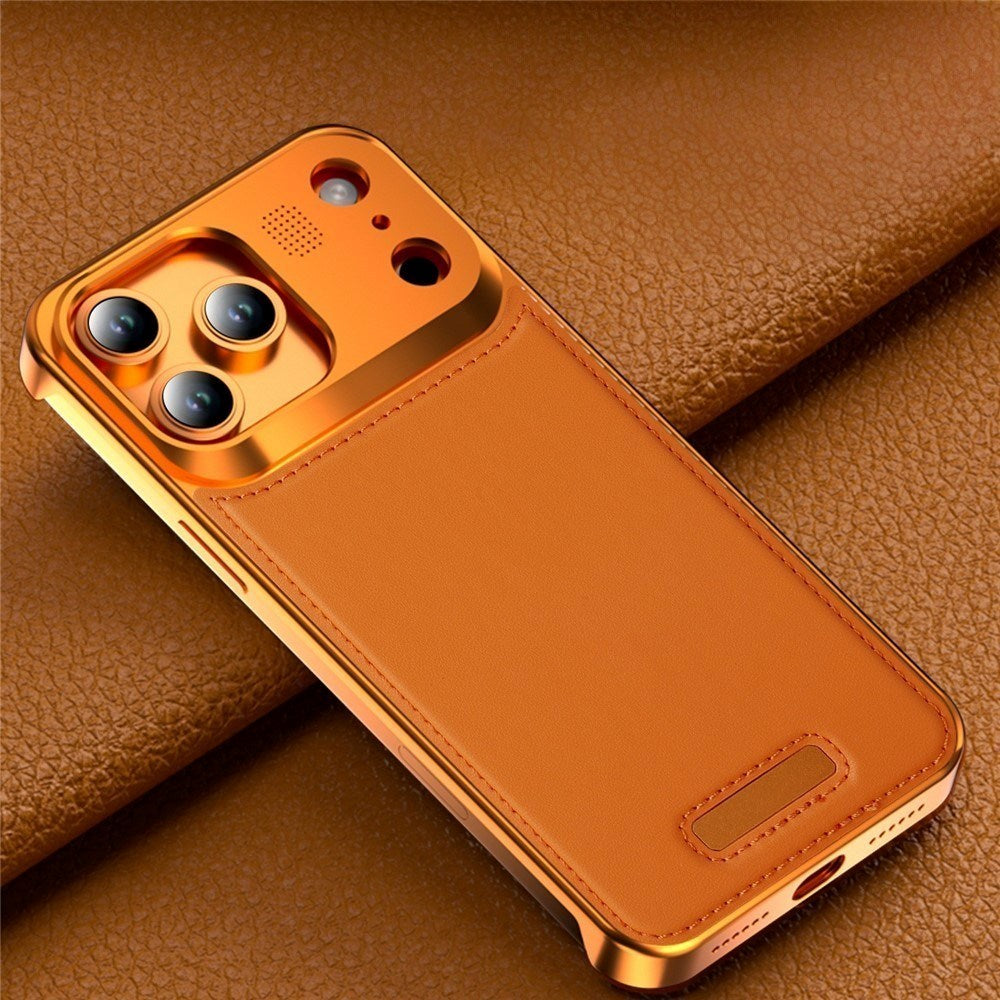 iPhone 17 Pro EIDERWOOD Stilrent Metal Mobilcover m. Kunstlæder - Sølv / Sort