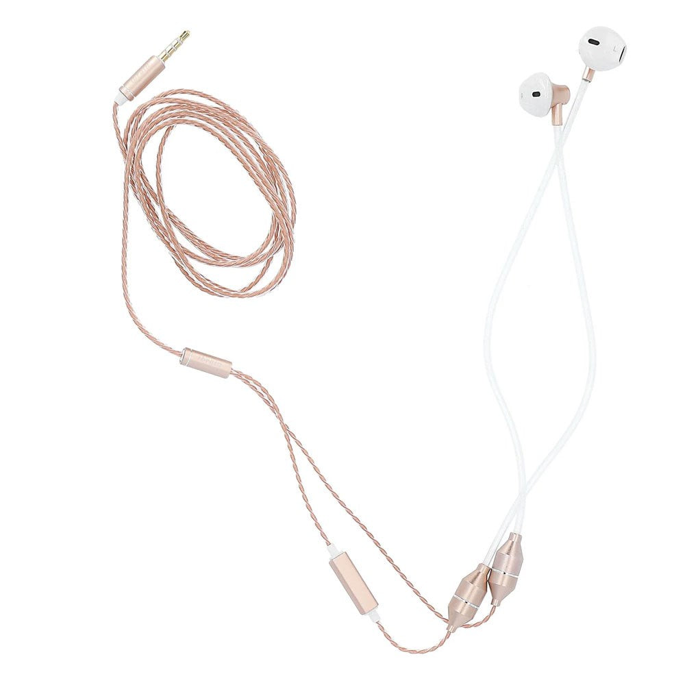 RadiCover Strålingsbeskyttet In-Ear Headset m. AirTubes - Hvid / Rose Gold