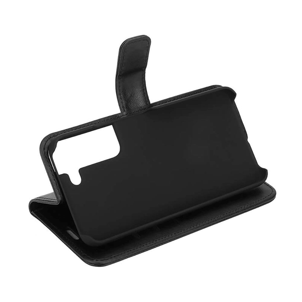 RadiCover Samsung Galaxy S22 - Vegansk Læder Flip Cover - 86% Strålingsbeskyttelse - Sort