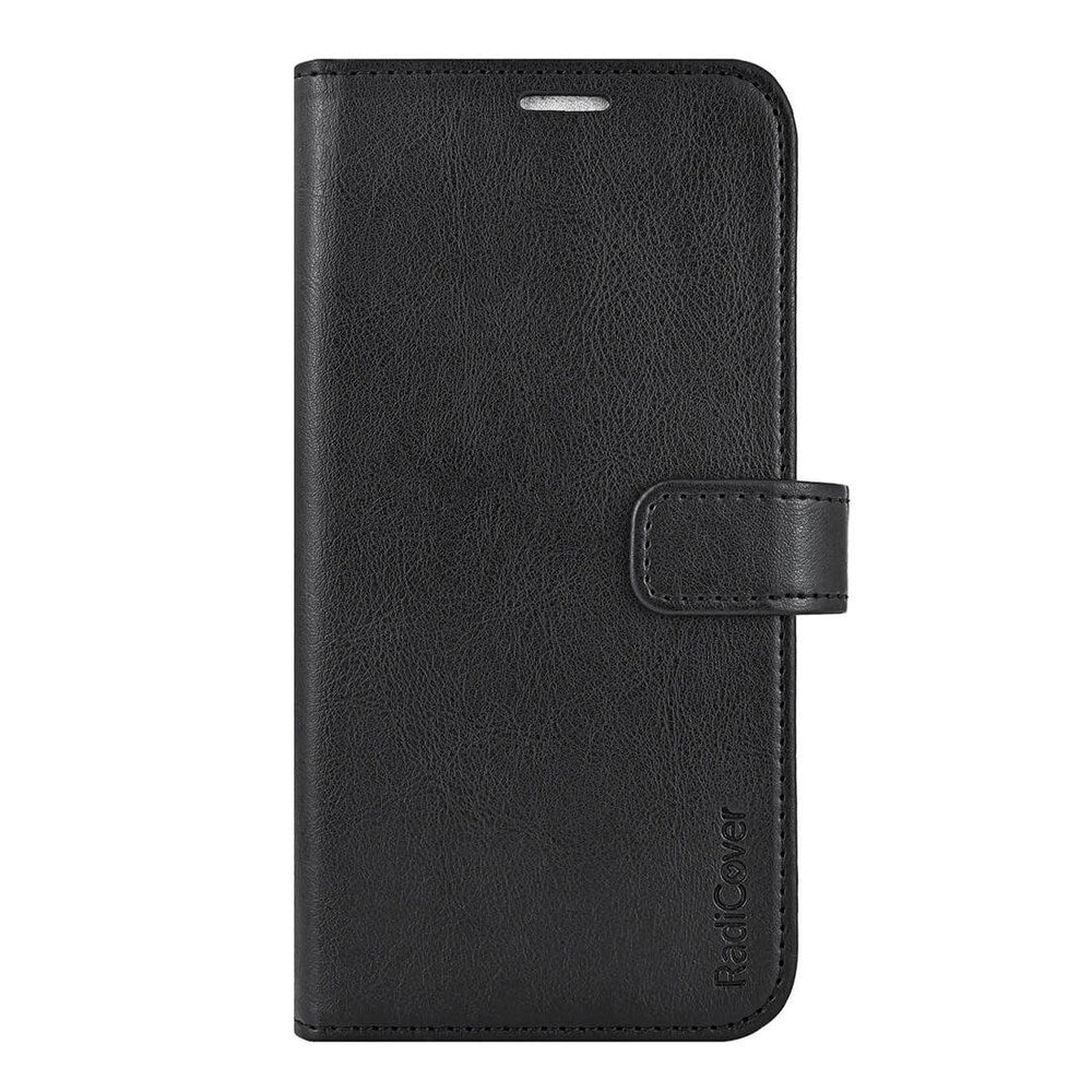 RadiCover iPhone 16 Plus Anti Radiation Vegan Leather Flip Cover m. Lommebok - MagSafe-kompatibel - Svart