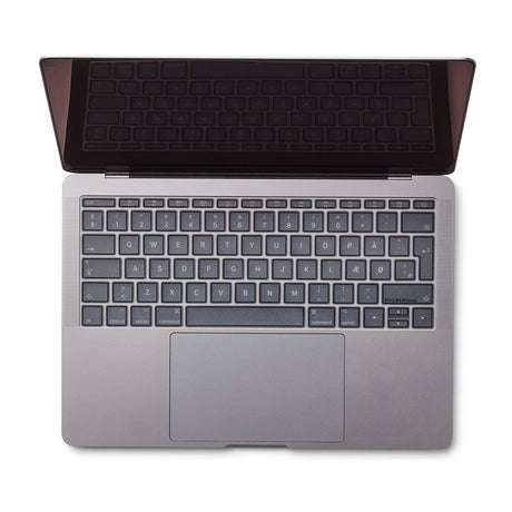 Philbert MacBook (A1534 / A1708) Tastaturdeksel m. Dansk tastatur - Gjennomsiktig / Sort