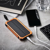 Lippa Solar PowerBank 10 000 mAh 10,5W 2 x USB-A - oransje / svart