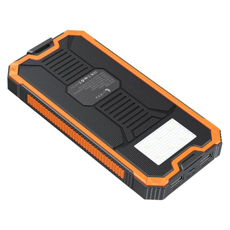 Lippa Solar PowerBank 10 000 mAh 10,5W 2 x USB-A - oransje / svart