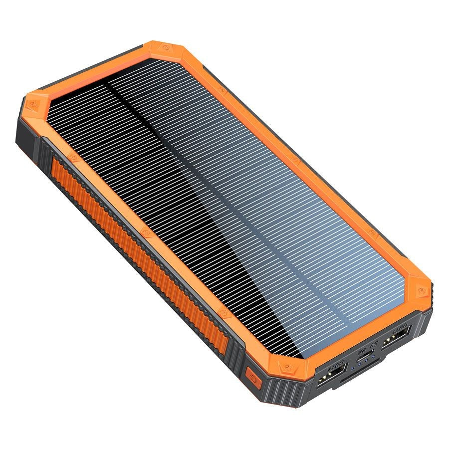 Lippa Solar PowerBank 10 000 mAh 10,5W 2 x USB-A - oransje / svart