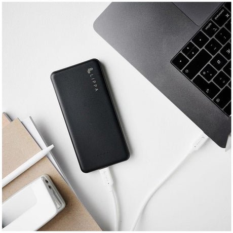 Lippa 10,5W m. USB-A Powerbank 10 000 mAh - Svart