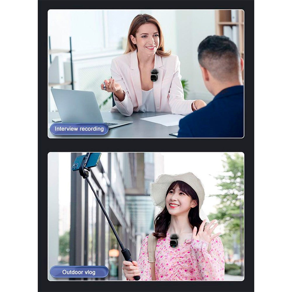 Lippa Pro trådløs støydempende mikrofon m. USB-C - Svart