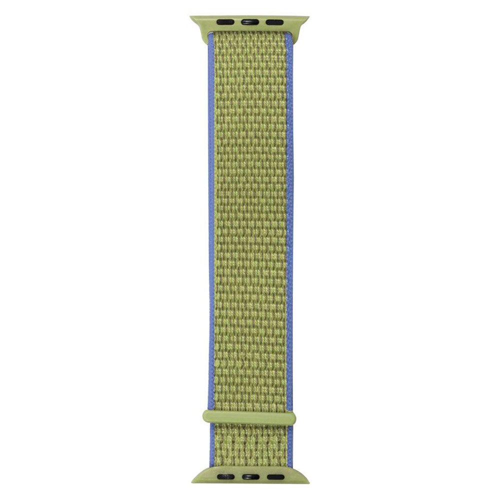 Apple Watch (38/40/SE/41/42 mm) Lippa Nylonstropp - Grønn m. Lilla kant