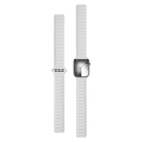 Lippa Apple Watch (42/44/SE/45/46/49 mm) magnetisk lærreim - hvit
