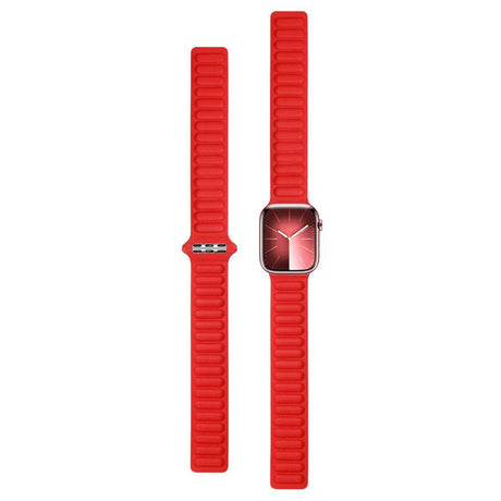Lippa Apple Watch (42/44/SE/45/46/49 mm) magnetisk lærreim - rød