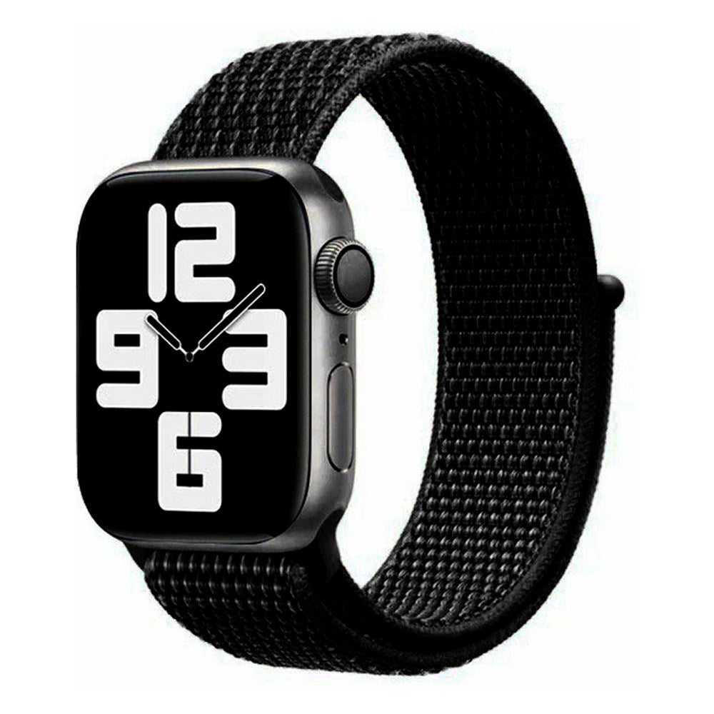 Apple Watch (42/44/SE/45/46/49 mm) Lippa Nylonstropp - Carbon Black