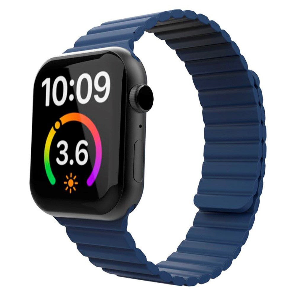 Lippa Apple Watch (42/44/SE/45/46/49 mm) magnetisk silikonrem - mørkeblå