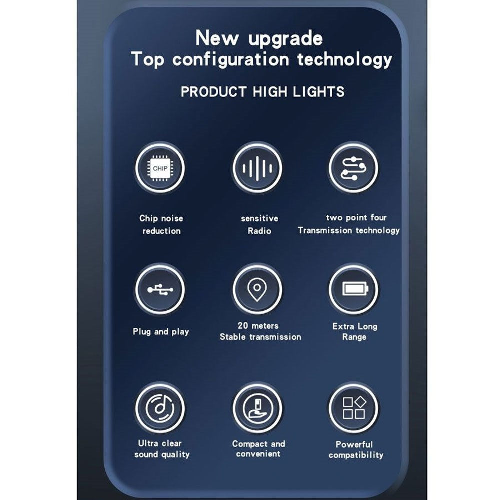 Lippa Trådløs Mikrofonsæt - Lightning Forbindelse - 2 stk. - Sort