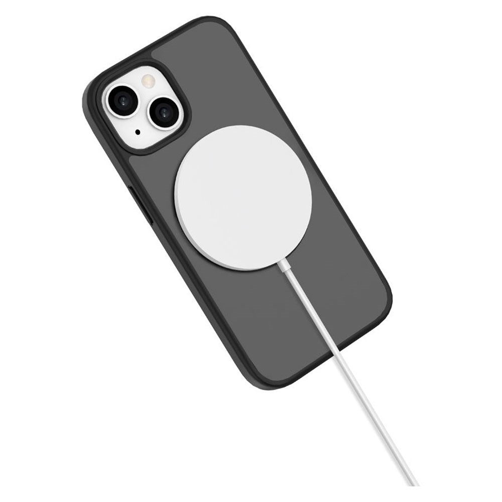 iPhone 15 Lippa Hybrid Plastik Bagside Cover m. Roterbar Kickstand - MagSafe Kompatibel - Mat / Sort