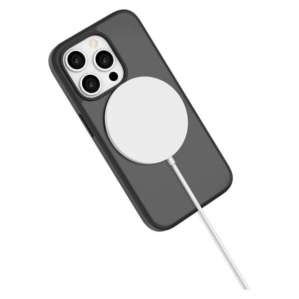 iPhone 15 Pro Lippa Hybrid Plastik Bagside Cover m. Roterbar Kickstand - MagSafe Kompatibel - Mat / Sort