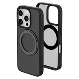 iPhone 16 Pro Lippa Hybrid Plastik Bagside Cover m. Roterbar Kickstand - MagSafe Kompatibel - Mat / Sort