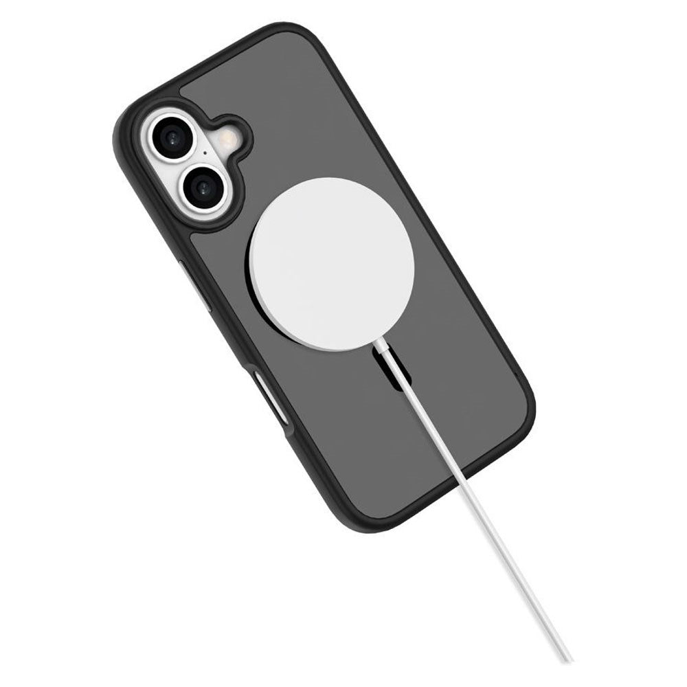 iPhone 16 Lippa Hybrid Plastik Mobil Cover - MagSafe Kompatibel - Mat / Sort