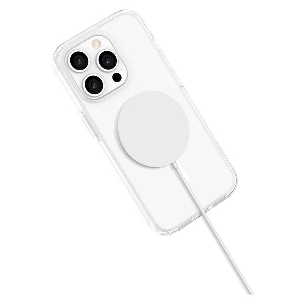 iPhone 15 Pro Lippa Hybrid Plastik Mobil Cover - MagSafe Kompatibel - Gennemsigtig / Hvid