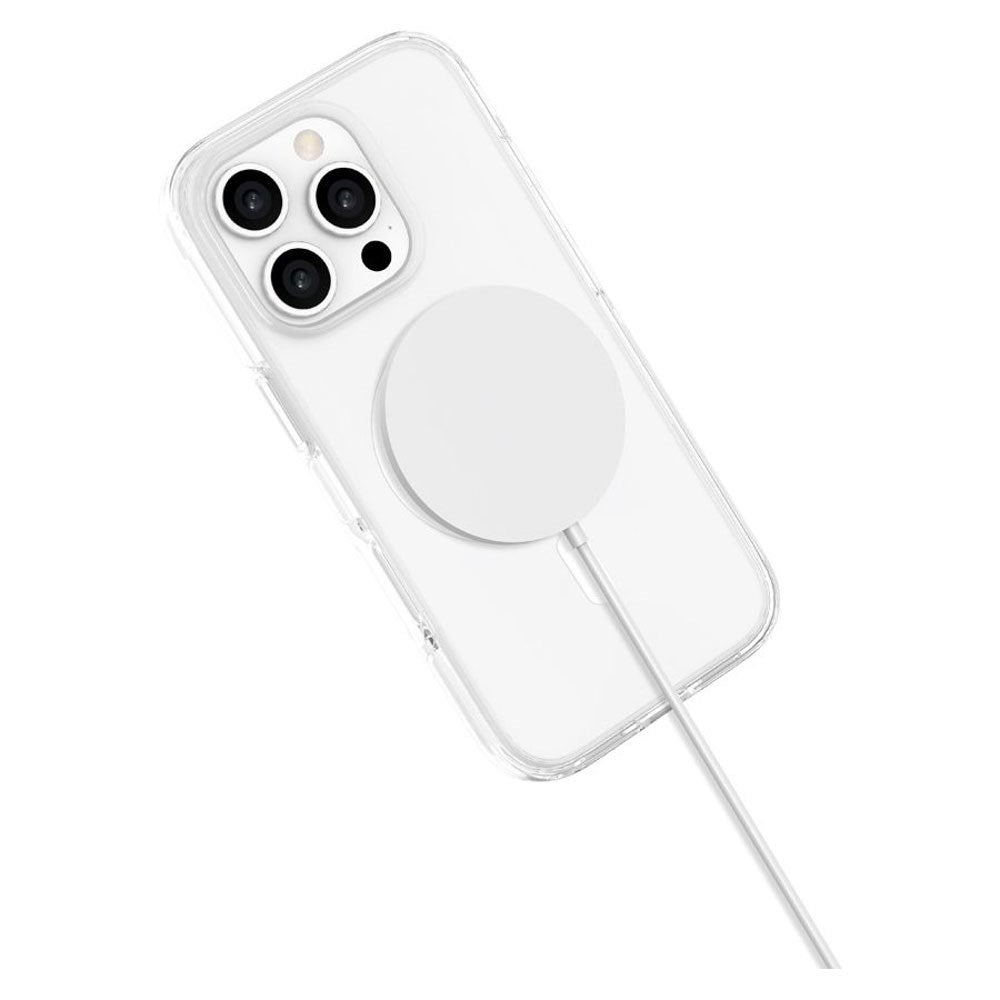 iPhone 16 Pro Lippa Hybrid Plastik Mobil Cover - MagSafe Kompatibel - Gennemsigtig / Hvid