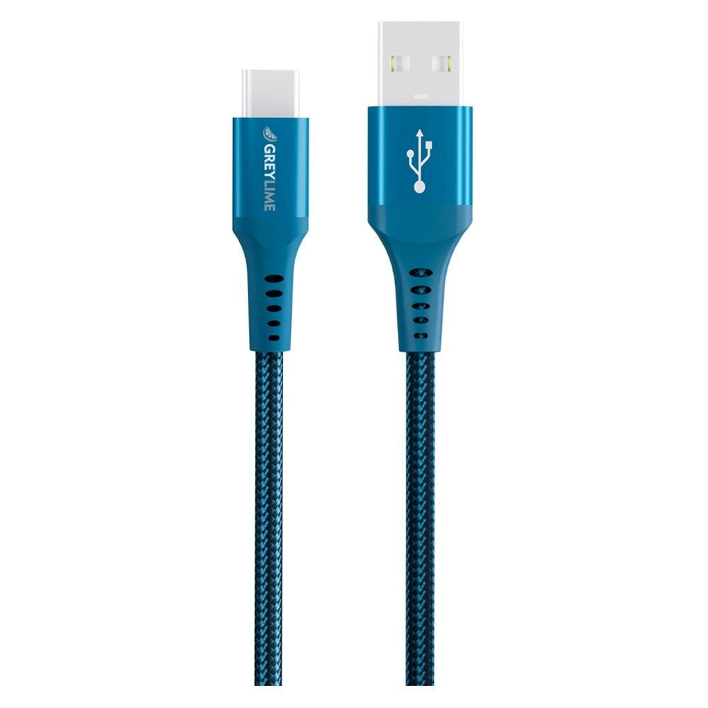 GreyLime 15W Braided USB-A til USB-C Kabel 50 centimeter - Blå