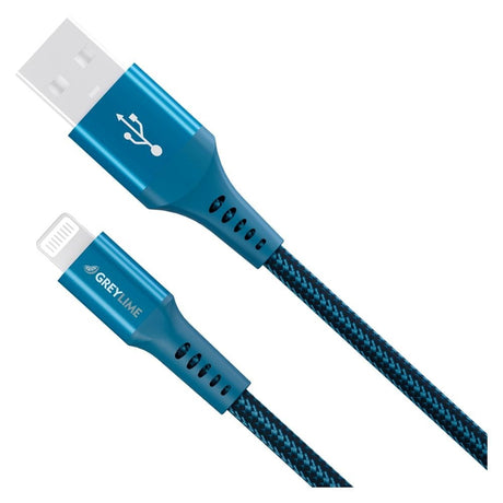 GreyLime 12W Braided USB-A til Lightning Kabel 50 centimeter - Blå