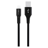 GreyLime 12W Braided USB-A til Lightning Kabel 50 centimeter - Sort