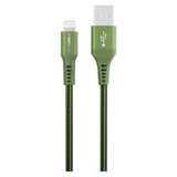 GreyLime 12W Braided USB-A til Lightning Kabel 3 meter - Grøn