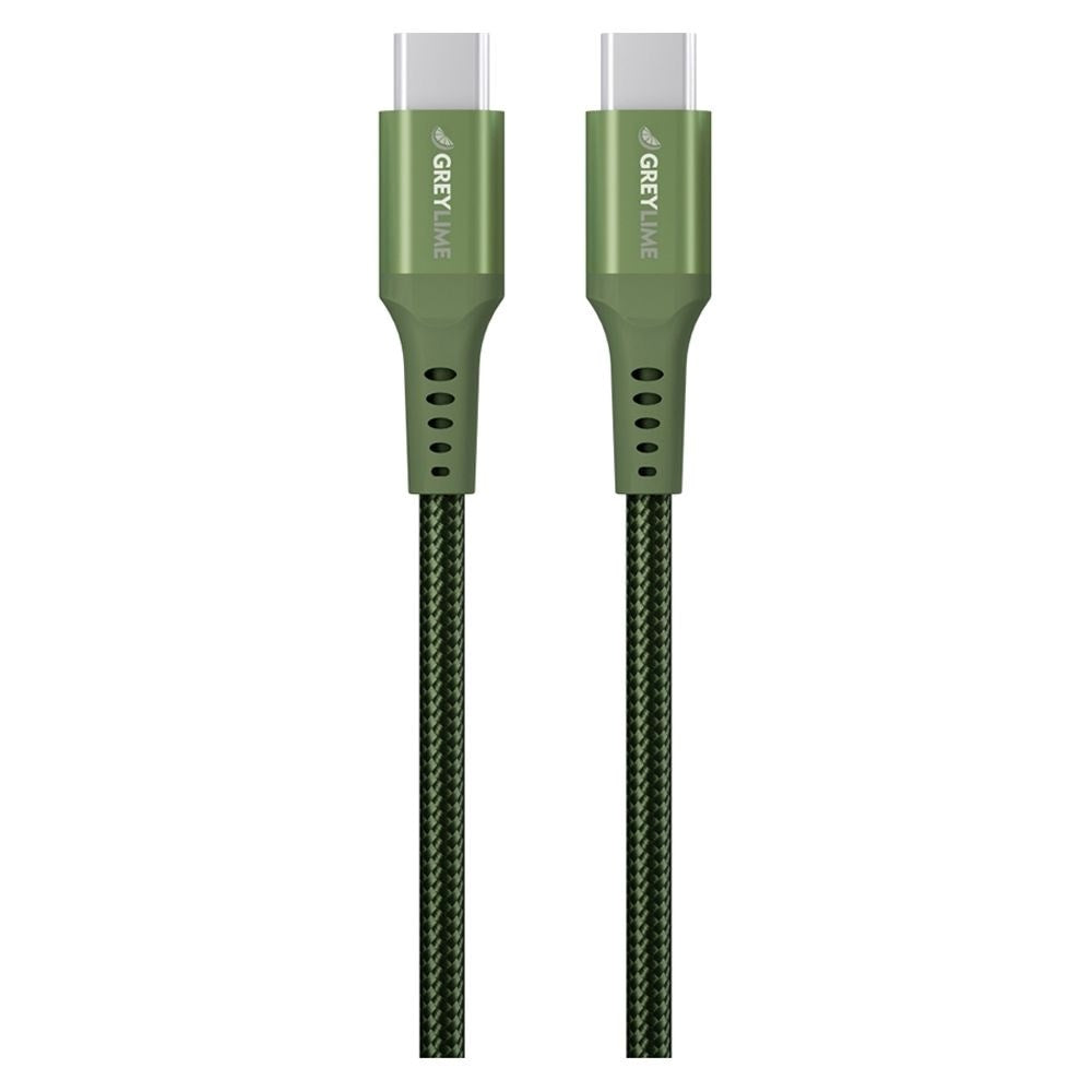 GreyLime 60W Braided USB-C til USB-C Kabel 50 centimeter - Grøn