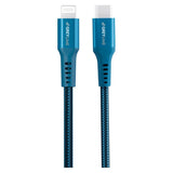 GreyLime 18W Braided USB-C til Lightning Kabel 50 centimeter - Blå