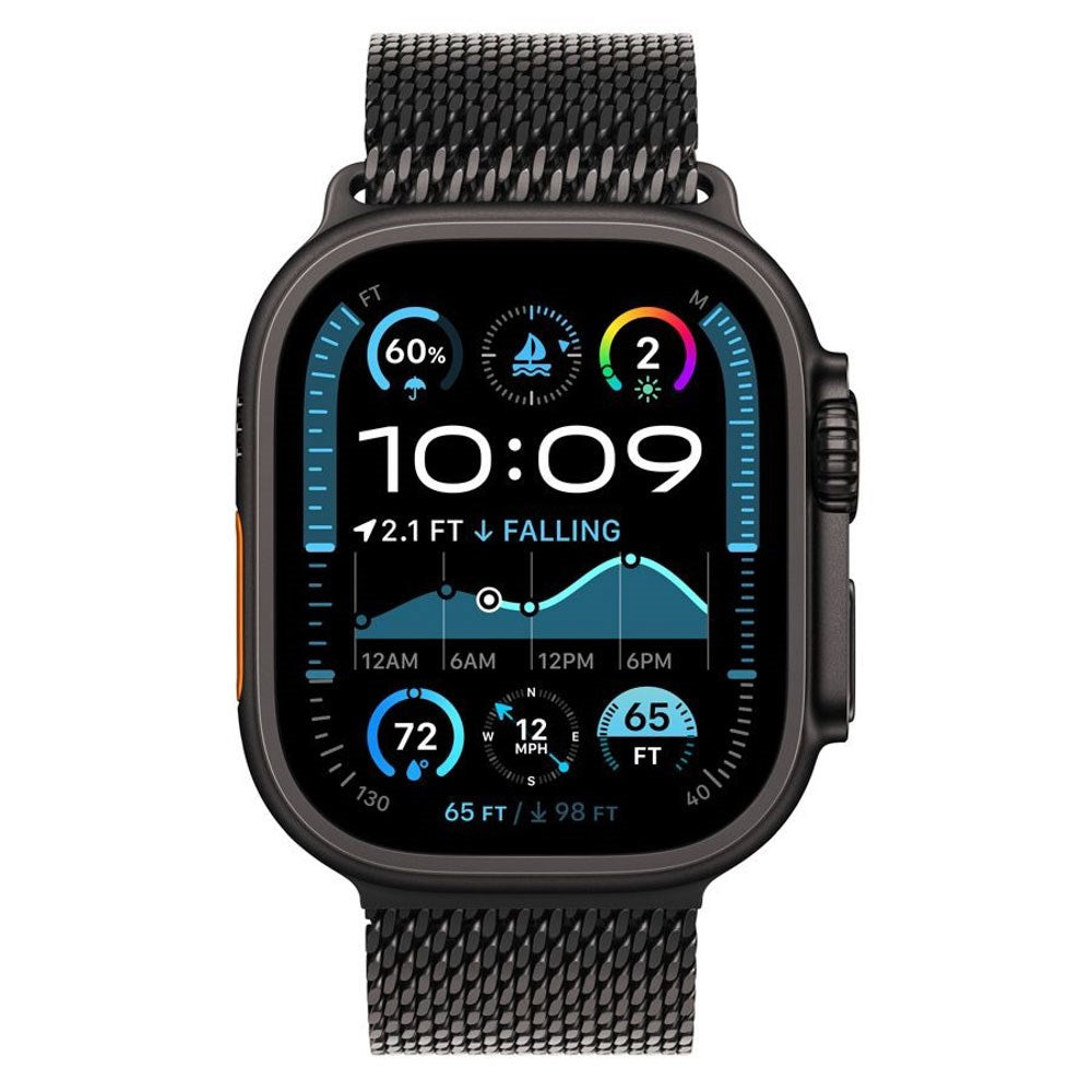 Apple Watch (42/44/SE/45/46/49mm) Lippa Rustfri Stål Rem - inkl. Lås - Sort