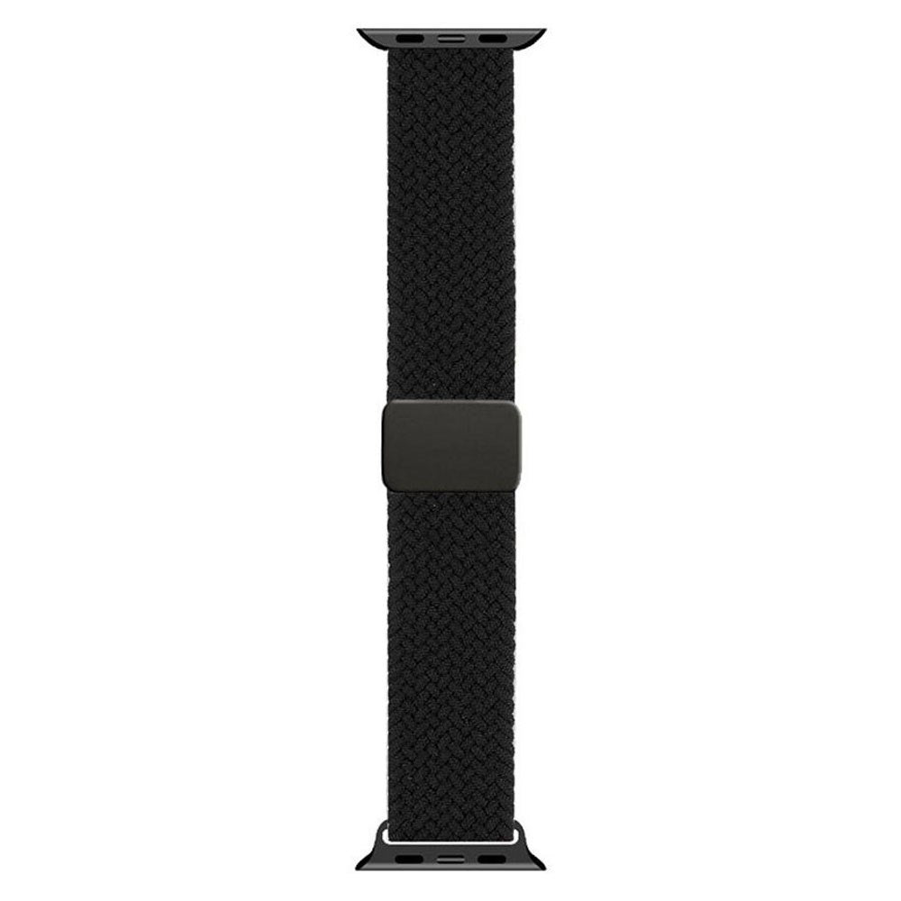 Apple Watch (38/40/SE/41/42mm) Nylon Rem Lippa - Magnetisk Lås - Sort