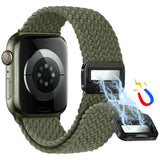 Apple Watch (38/40/SE/41/42mm) Nylon Rem Lippa - Magnetisk Lås - Grøn