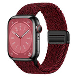 Apple Watch (38/40/SE/41/42mm) Nylon Rem Lippa - Magnetisk Lås - Rød